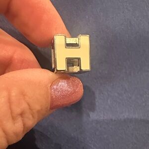 Hermes Silver and Cream 'H' Charm
